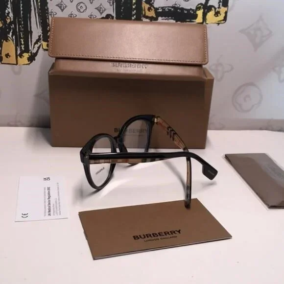 New Authentic Burberry Black and Gold Women's Glasses BE2356 3942